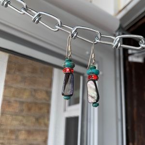 Earrings handcrafted with abalone shells